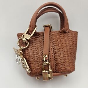 Elegant Brown Mini bag With Charm